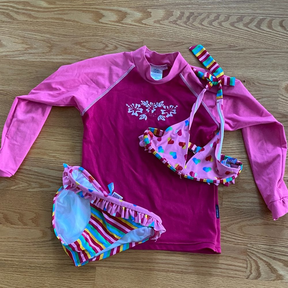 Angel Beach Girls Swim Bikini (10) + Bonus Rash Guard (10)